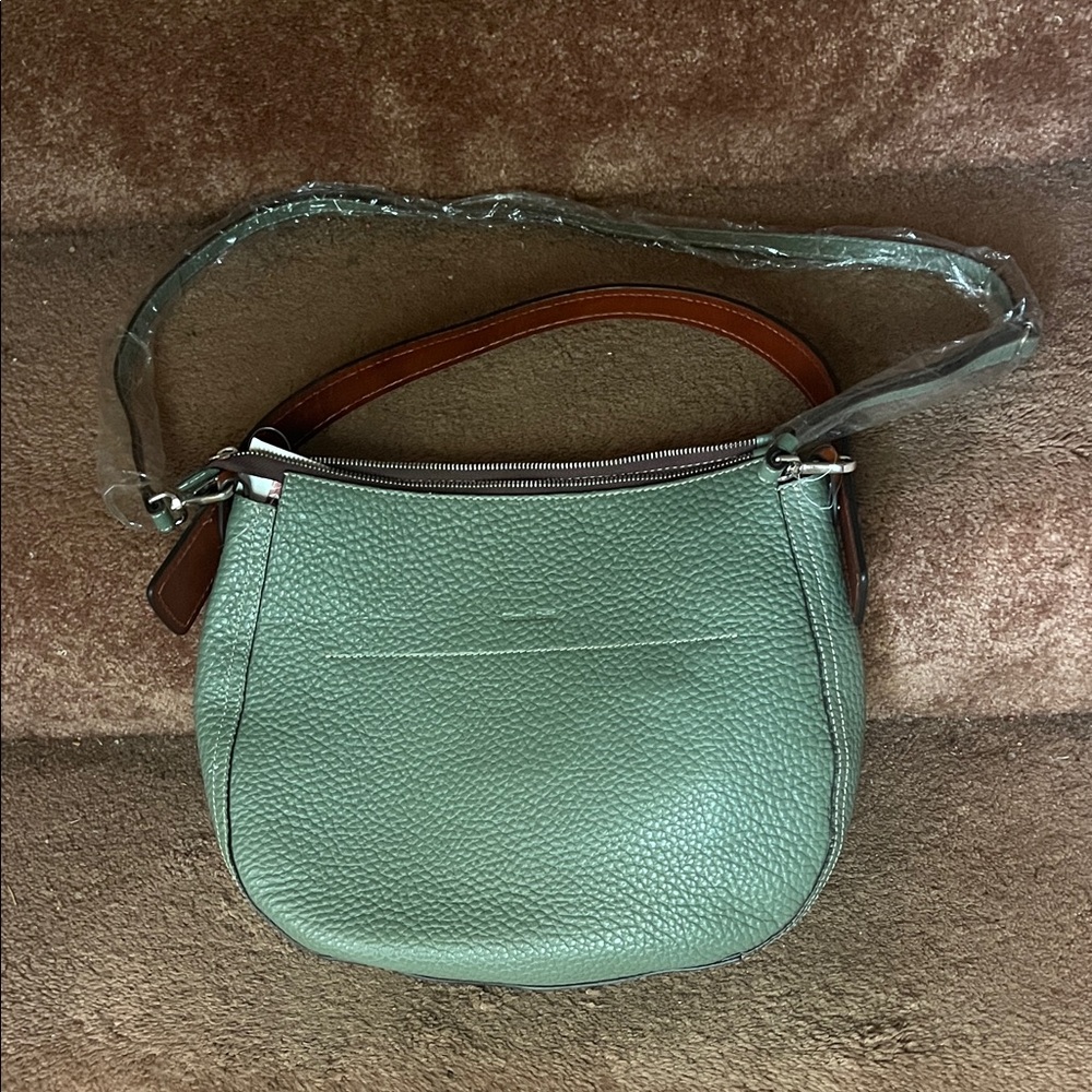 Chic Mint Green Leather Shoulder Bag